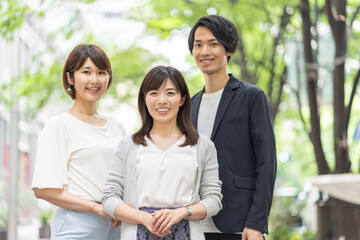 アジア人　3人のポートレート　