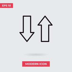 Up Down icon vector. Thin sign