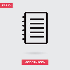 Notebook icon vector. Notepad sign
