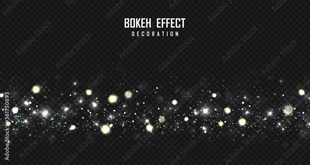 Poster abstract bokeh grow element effect decorative artwork background. illustration vector eps10