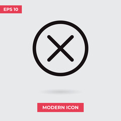 Cancel icon vector. Cross sign