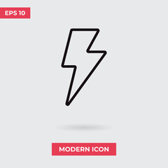 Flash icon vector. Lightning sign