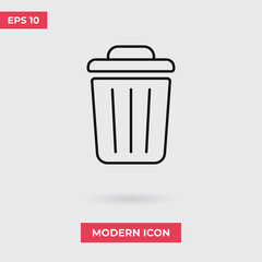 Trash can icon vector. Garbage sign