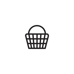 Shopping basket line icon vector