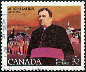 CANADA - 1983: shows Francois Xavier Antoine Labelle (1833-1891), Roman Catholic priest, 1983