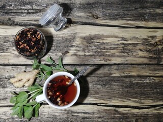 herbal tea with herbs