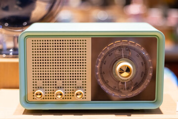 vintage radio isolated on white background