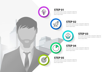 Fototapeta na wymiar Infographic design template. Creative concept with 5 steps