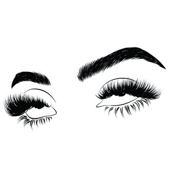  Eyer oll look illustration isolated on white background. Detailed hand drawn vector drawing 