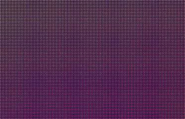 LED screen gradient background, pink and orange monitor dots. Close-up of the macrotexture of the display.