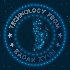 Technology from Kadan Kyun. Futuristic geometric badge of the island. Technological concept. Round Kadan Kyun logo. Vector illustration.