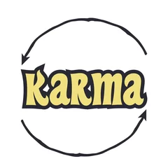 Garden poster Retro sign karma will fix it