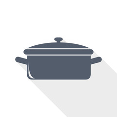 Kitchen pot, cooking concept flat design vector icon