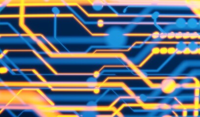 3D Rendering of abstract binary data in digital line form and flare ray lights. Concept for computer processing unit (CPU) is performing calculation tasks. For technology wallpaper, article headlines.