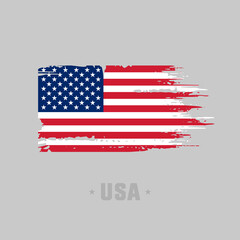 Distressed flag of the USA. American flag  in grunge style. Vector illustration