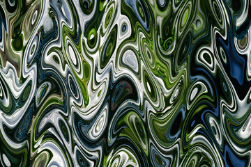 Abstract zigzag pattern with waves. Artistic image processing created by photo of first snow in winter garden. Beautiful multicolor pattern for any decor or design in cristmas tones. Background image