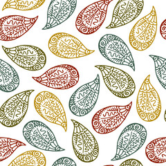 Paisley floral traditional lovely indian seamless pattern vector