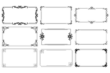 Vintage calligraphic frames