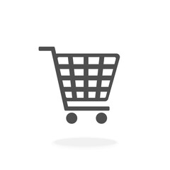 Online Shopping Cart Trolley Vector Icon Black Silhouette Vector Illustration Sign Symbol