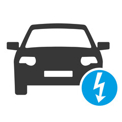 Elektroauto mit Ladesymbol - Elektromobilität icon