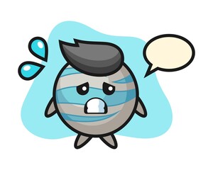 Planet cartoon with afraid gesture