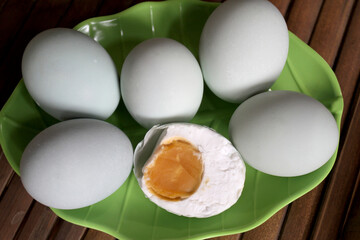 Salted Duck Egg or Telur Asin. Indonesian traditional food