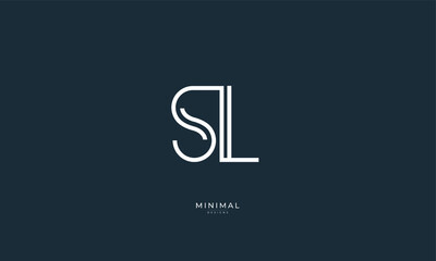 Alphabet letter icon logo SL