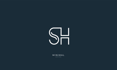 Alphabet letter icon logo SH