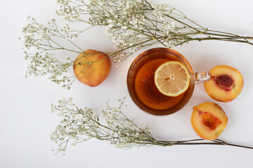 tea with lemon and cinnamon