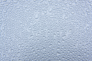 Abstract texture of blurry water drops on glass