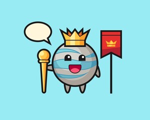 Planet cartoon as a king