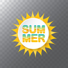 vector summer sale modern design template web banner or poster. Summer sale label with typographic text on transparent background