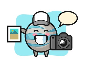 Planet cartoon as a photographer