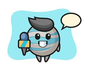 Planet cartoon as a news reporter