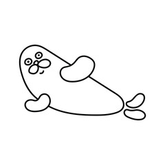 Seal animal. Outline icon illustration. Hand drawn vector graphic design on white background.