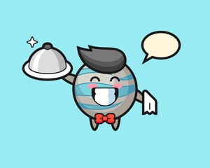 Planet cartoon as a waiters