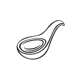 Ceramic spoon or scoop outline icon