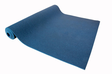 Yoga mat aquamarine isolated on a white background.