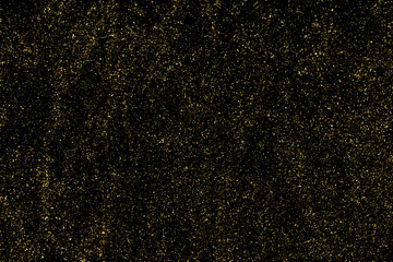 Fototapeta na wymiar Gold glitter texture isolated on black. Amber particles color. Celebratory background. Golden explosion of confetti. Design element. Digitally generated image. Vector illustration, EPS 10.