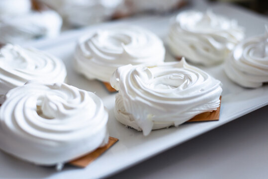 Making Homemade Meringue, Pavlova Cakes