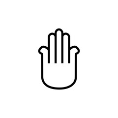Obraz premium Yoga the hamsa symbol line icon on white background