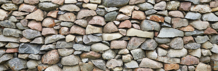 Natural rock wall texture and pattern. A surface or structure made of stone blocks.