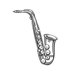 Saxophone outline icon.