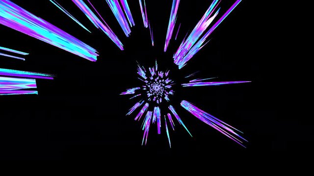 Colorful cosmic energy wormhole, time travel, DMT tunnel or Interdimensional Portal. Space time concept seamless loop with alpha transparent background
