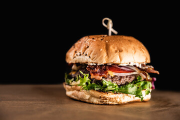 Close-up home made beef burger