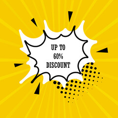 Sale banner template design. Big sale special offer. end of season special offer banner, sticker. vector illustration. up to 60 percent discount.