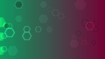 Abstract glowing tech geometric hexagons background