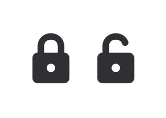 Lock vector icon. Vector lock. Closed lock. Lock sign. Sign of protection. Padlock icon. Unlock icon.