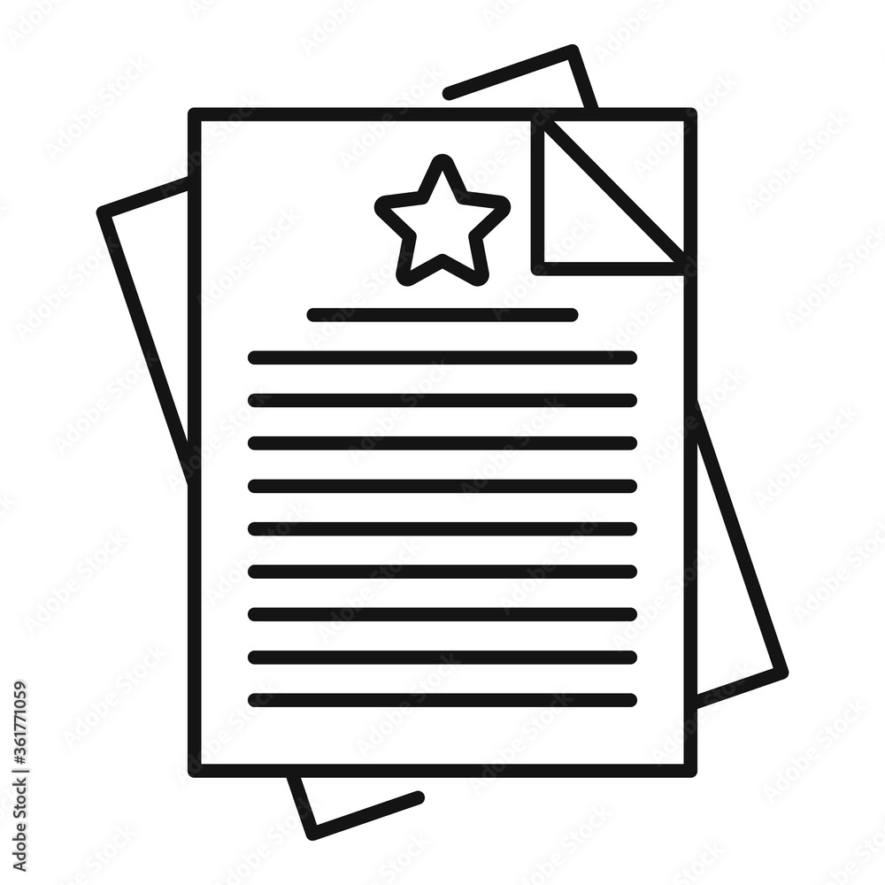 Poster video game papers icon. outline video game papers vector icon for web design isolated on white backg