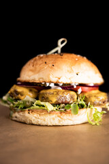 Close-up home made beef burger